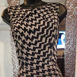 AB Studio Short Black and White Dress, Size M